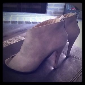 Grey bootie heels